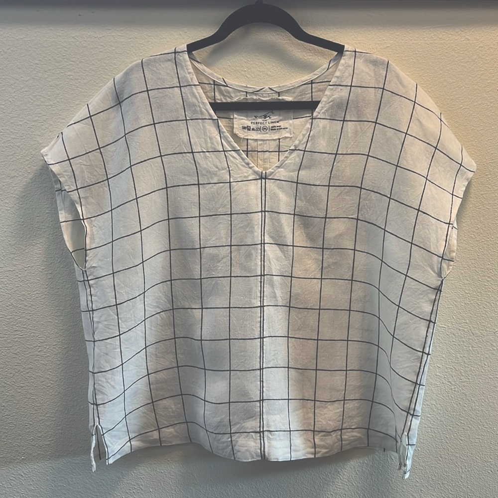 MALTA top size xl in window pane linen by not Perfect Linen